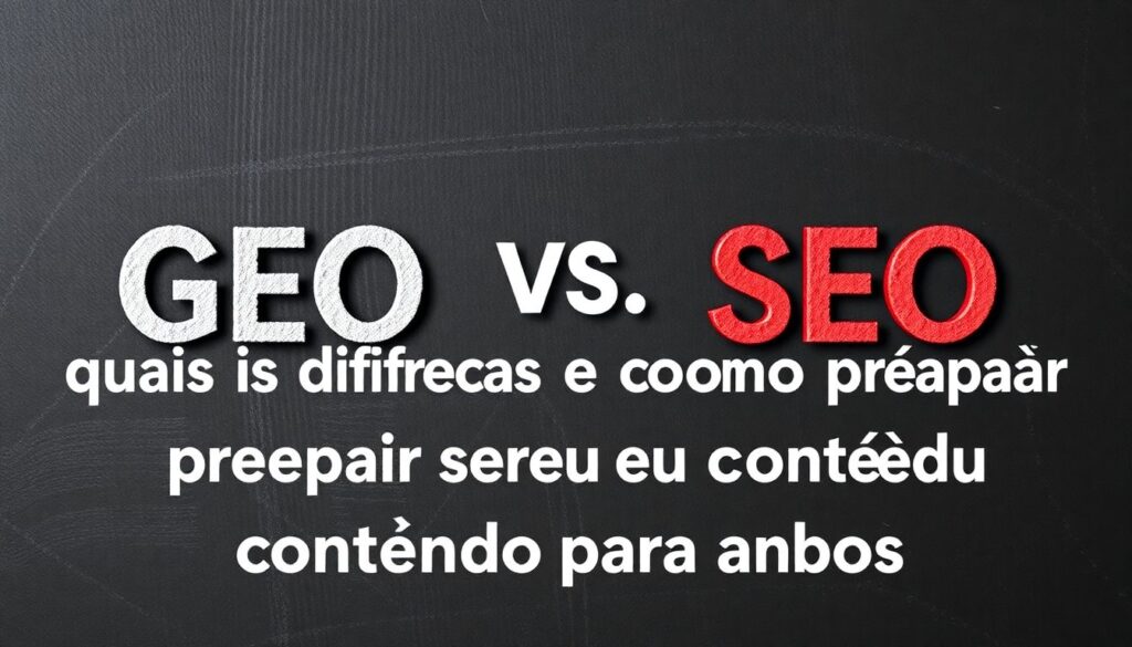 GEO vs SEO: quais as diferenças e como preparar seu conteúdo para ambos
